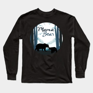 Mama Bear with Baby Cub in the Mountains Long Sleeve T-Shirt